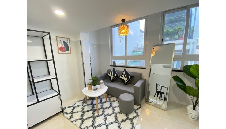 căn hộ full nội thất cao cấp, thoáng, thuận tiện di chuyển, an ninh tốt, ra vào vân tay, giờ giấc tự do, không chung chủ, không giới hạn người ở, giá