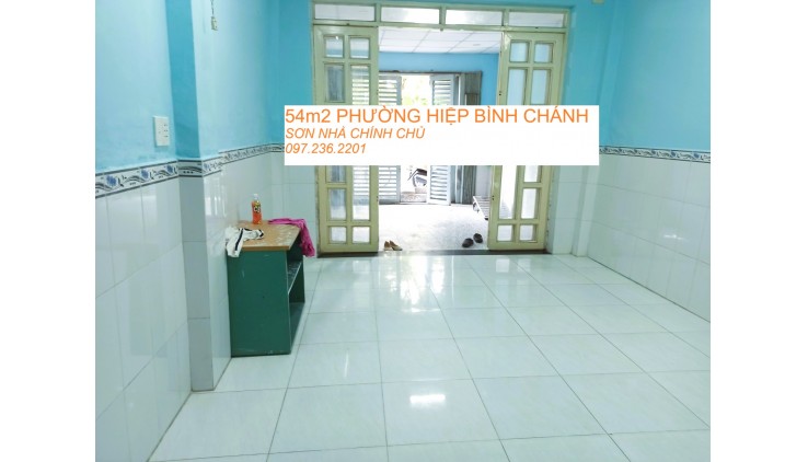 NHÀ MỚI 54M2- CHỈ 3.7T (TL) - KHÔNG QUI HOẠCH - HIỆP BÌNH CHÁNH (THỦ ĐỨC)