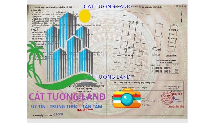Bán Nhà Mặt Tiền Đường Số 8, Phường 11, Gò Vấp. Đoạn gần Lê Văn Thọ