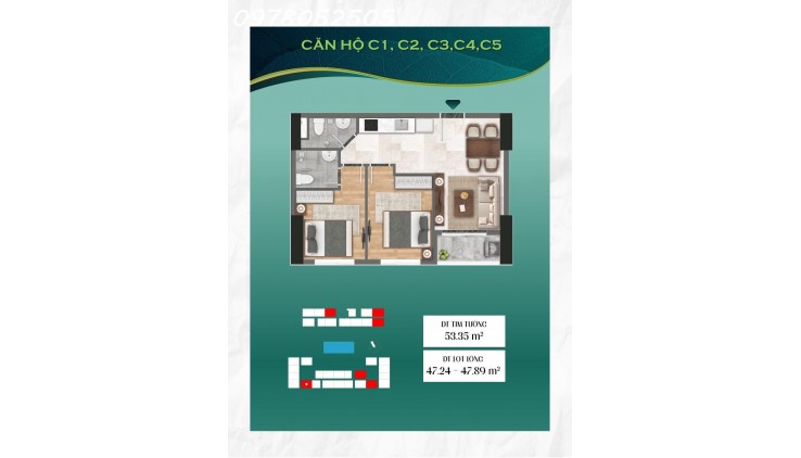 Bán chung cư 2PN2WC full nội thất, ngay cạnh nhà ga metro Bến Thành Suối Tiên