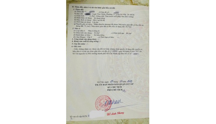 BÁN GẤP LÔ ĐẤT TẶNG NHÀ TRỌ - PHẠM VĂN CHIÊU, HẺM XE TẢI- GIÁ 6 TỶ NHỈNH