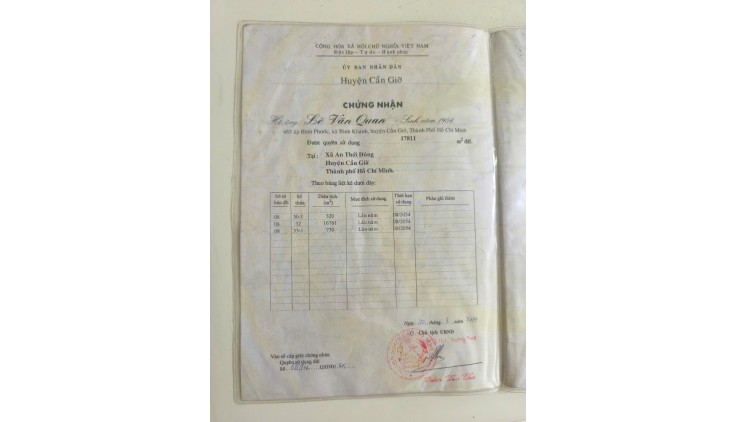 ĐẤT ĐẸP- CHÍNH CHỦ Cần Bán Nhanh Lô Đất  Đẹp Vị Trí Tại Xã An Thới Đông, Huyện Cần Giờ, TP HCM