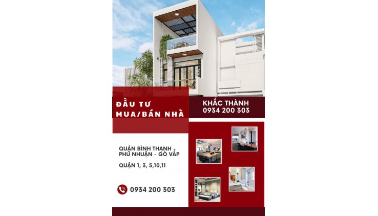 154/1 nguyễn xí p26 bình thạnh hẻm xe tải 3 lầu sổ cn 50m ngang 8m giá 6,9 tỉ