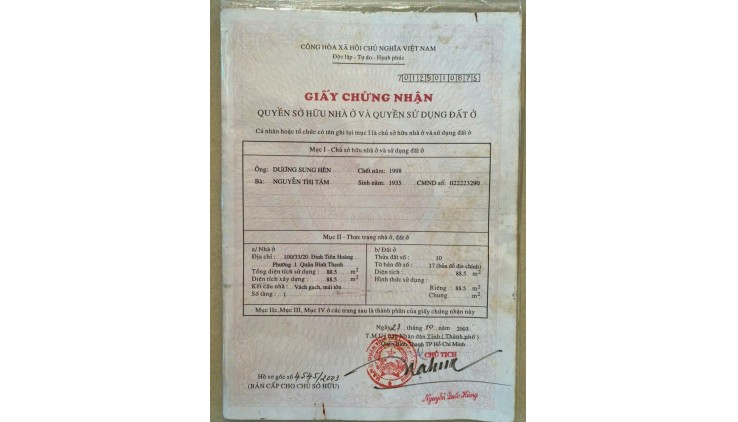 NHÀ ĐẸP - GIÁ TỐT - CHÍNH CHỦ Cần Bán Nhà 2 Mặt Tiền Tại Phường 1, Quận Bình Thạnh, TP.CM