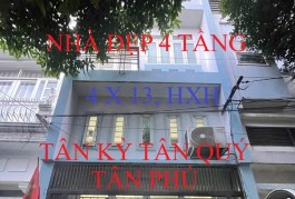 BÁN NHÀ TÂN KỲ TÂN QUÝ - TÂN PHÚ - HXH - 4 TẦNG - 4x13 nhỉnh 5 tỷ 5