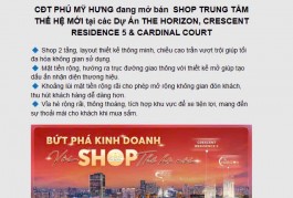Cần bán shophouse khối đế 1 trệt 1 lầu tại dự án Cardinal Court, mua giá gốc chủ đầu tư