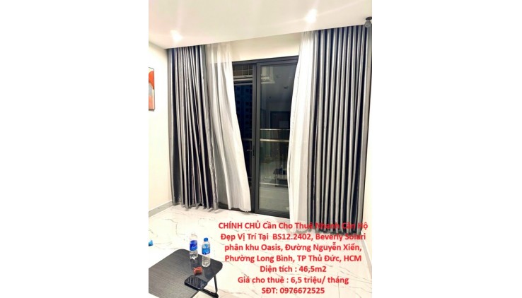 CHÍNH CHỦ Cần Cho Thuê Nhanh Căn Hộ  Đẹp Vị Trí Tại TP Thủ Đức , HCM
