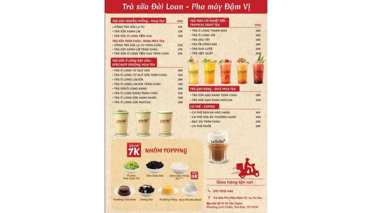 SANG NHƯỢNG GẤP QUÁN TRÀ SỮA LUYUTEA – THƯƠNG HIỆU ĐÀI LOAN – VỊ TRÍ VÀNG NGAY CHỢ THỦ ĐỨC