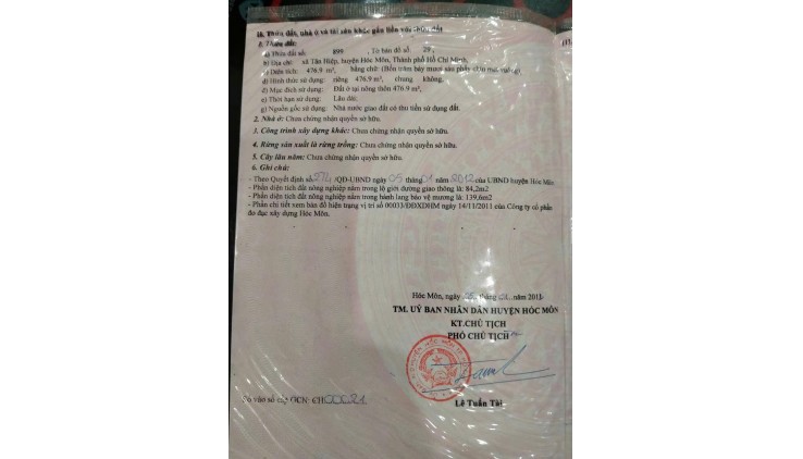 CẦN BÁN NHANH CĂN NHÀ TẠI 6/16, Đường Đỗ Văn Dậy, Xã Tân Hiệp, Huyện Hóc Môn, Tp Hồ Chí Minh