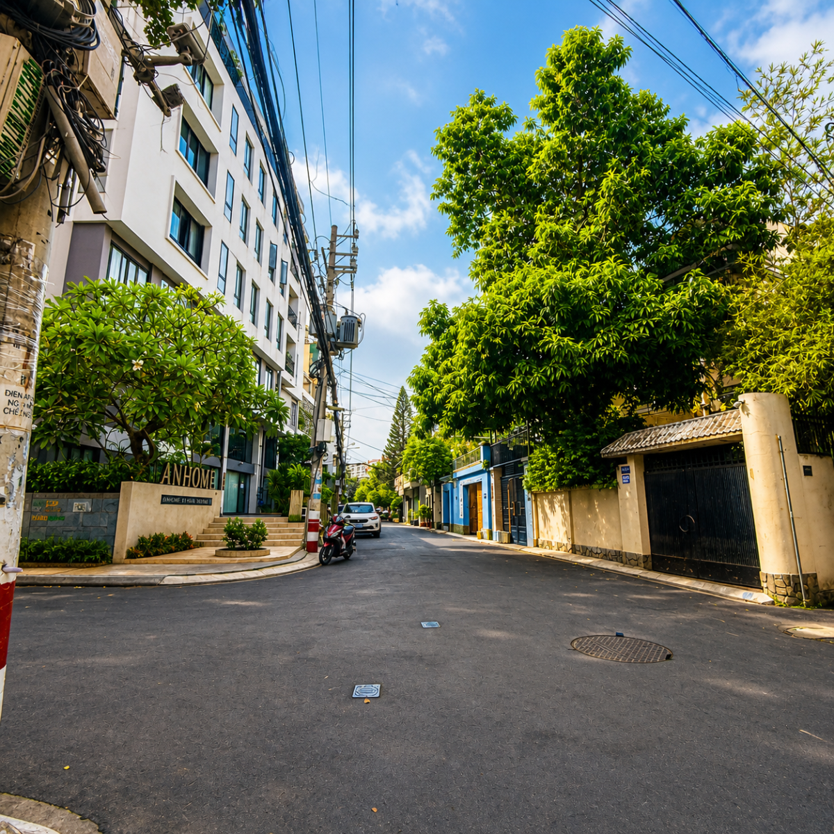 KHU DÂN CƯ ĐẲNG CẤP - BÀNH VĂN TRÂN (HÔNG NGÃ 4 BẢY HIỀN) - CÂY XANH NHIỀU NHƯ CÔNG VIÊN.